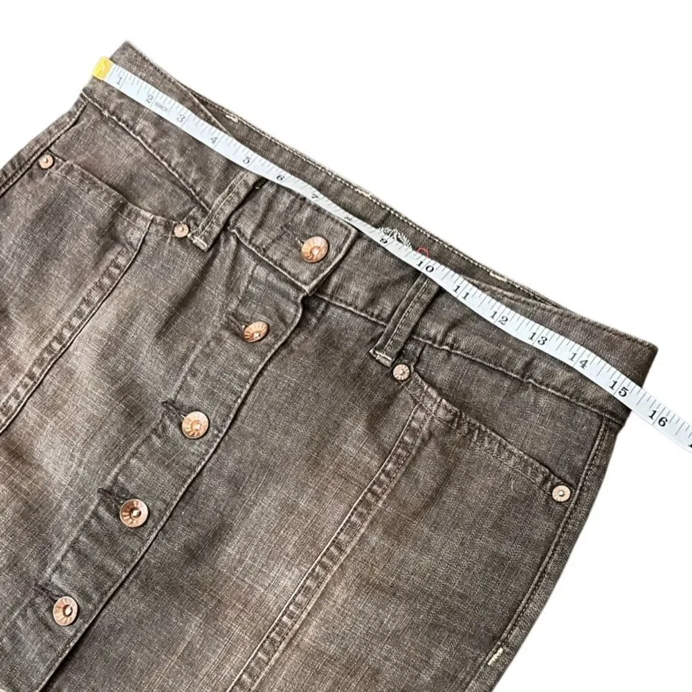 GAP 1969 Limited Edition Straight Denim Skirt Botton Front Black Wash Size 2